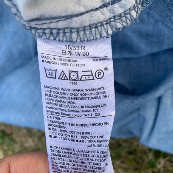 •GAP•Girlfriend Coupe Girlfriend•Ankle Length•Size 16/33•Chambray Linen-Look - Picture 6 of 7